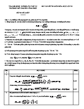 Đáp án đề thi đề xuất trại hè Hùng Vương lần thứ XV môn Hóa học Lớp 10 năm 2019 - Trường THPT chuyên Vĩnh Phúc